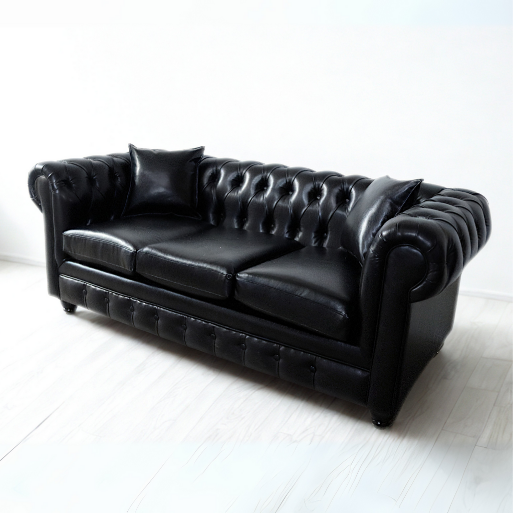 Cuero Sintetico PU Shinning Negro 1mm Metro