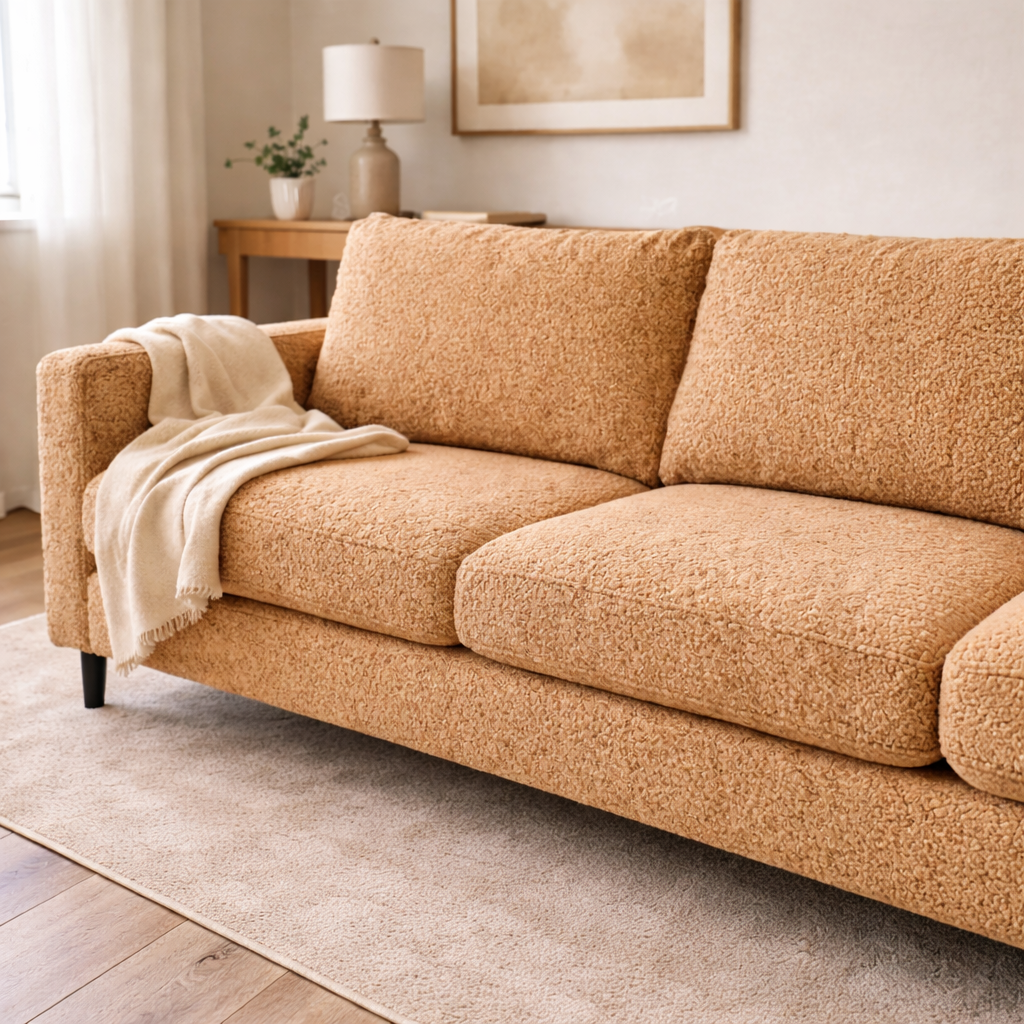 Tela Lino Paris Boucle Camel