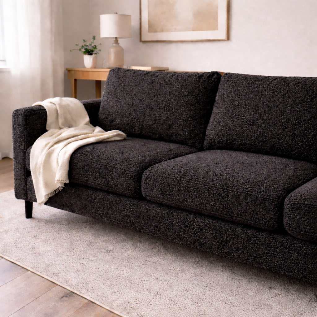 Tela Lino Paris Boucle Negro