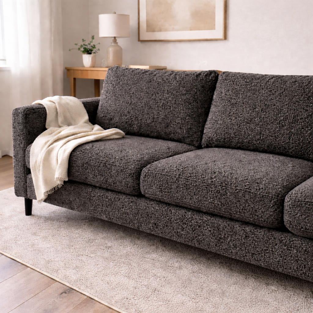 Tela Lino Paris Boucle Gris Oscuro