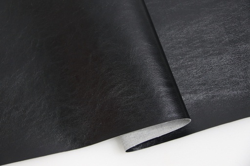 [TEL012] Cuero Sintetico PU Shinning Negro 1mm Metro